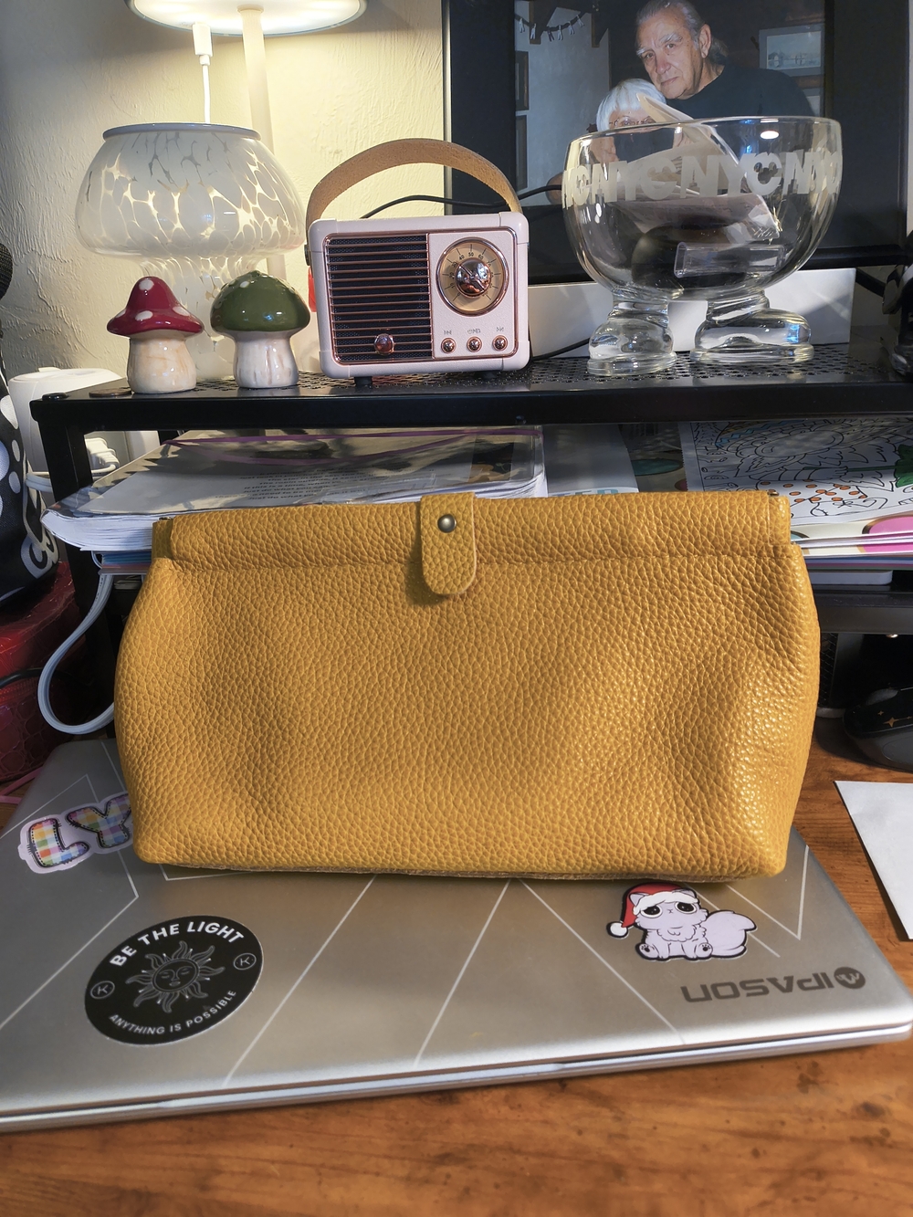 Portland Leather Sunshine Yellow Pebbled Leather Pouch